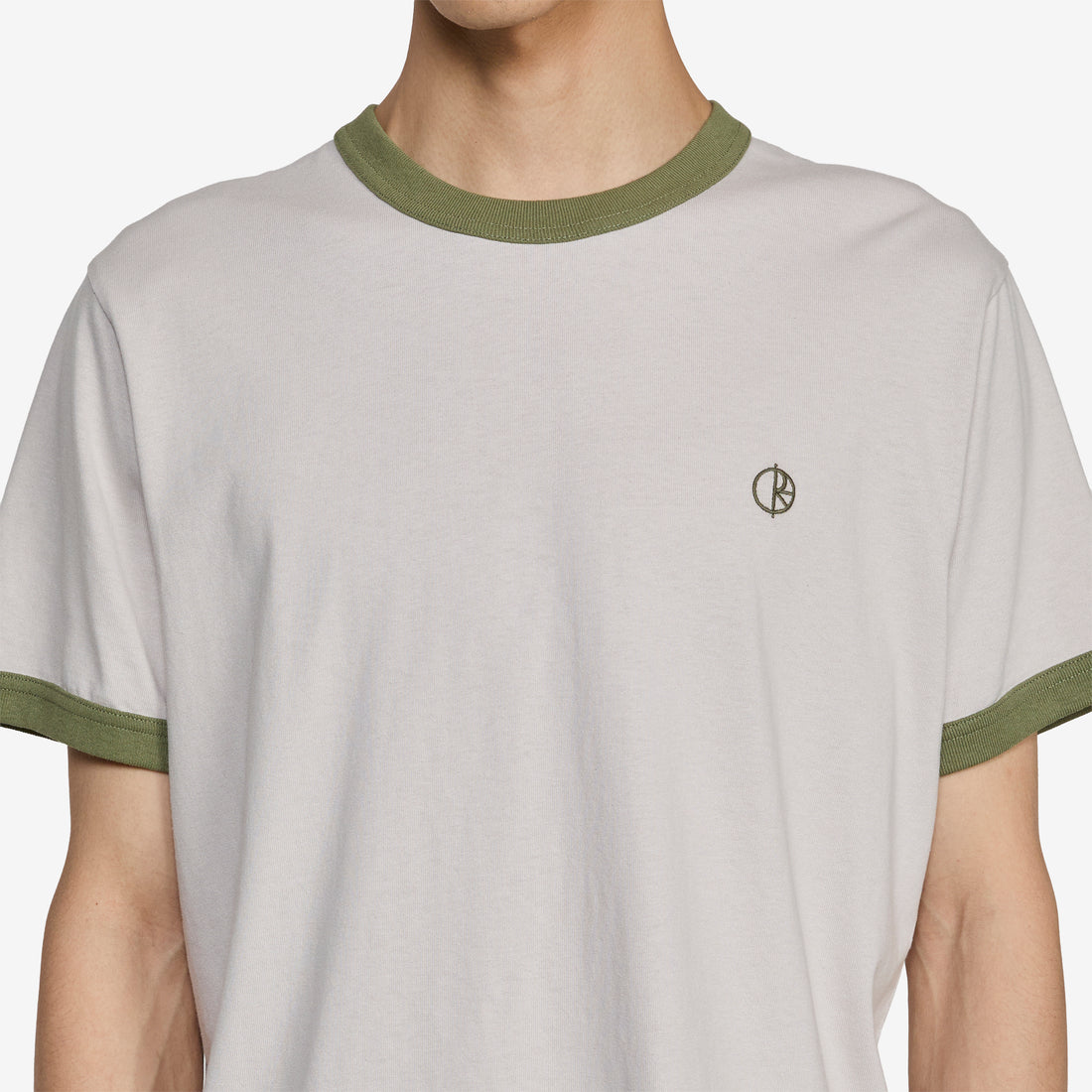 Ringer T-Shirt Pale Taupe | Army Green Tees