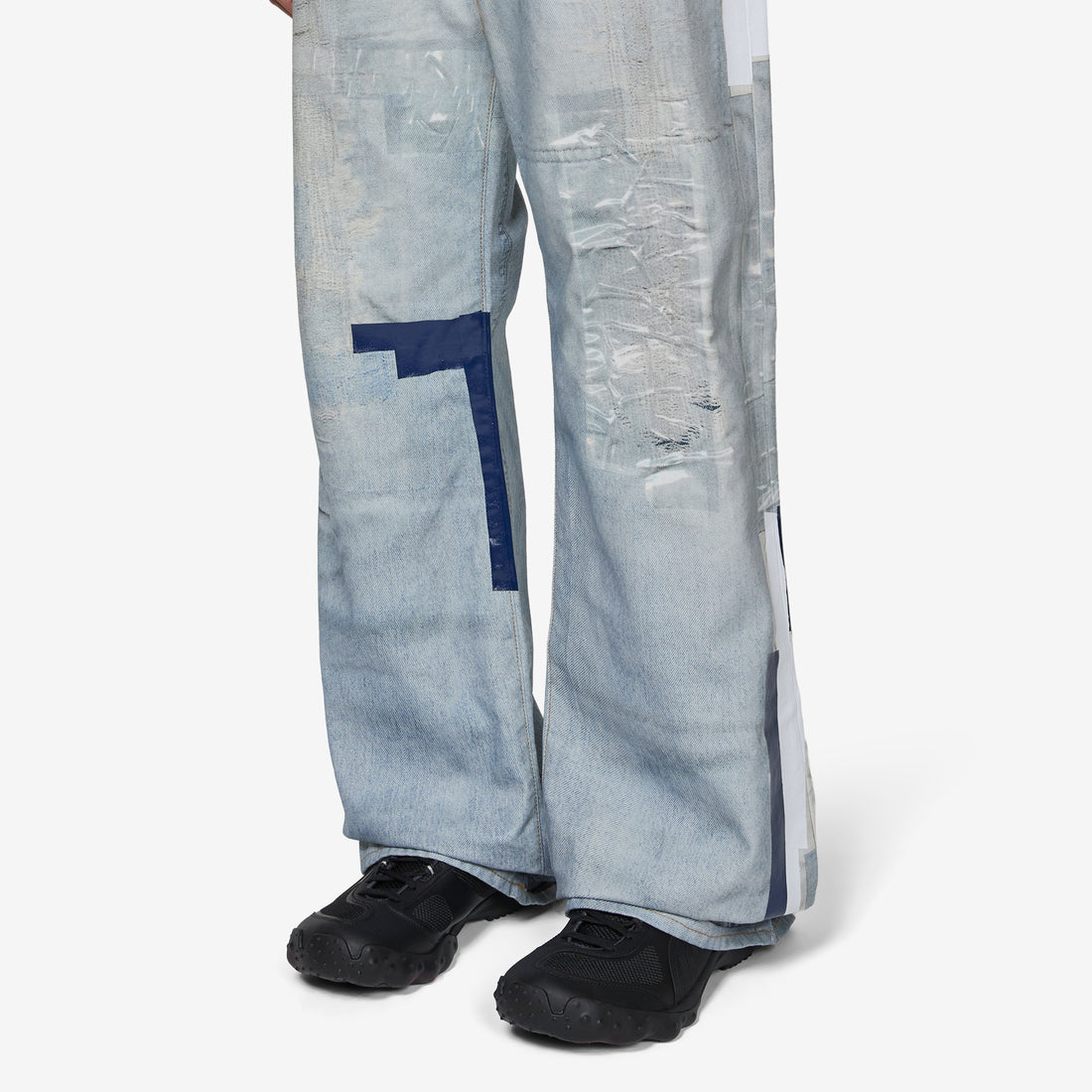 2021 Trompe L'oeil Tape Jeans Light Blue Pants