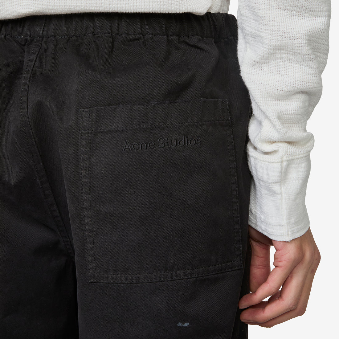 Plott Peached Light Cotton Twill Trouser Black Pants