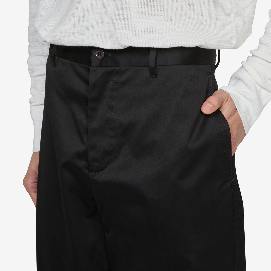 Palass Classic Cotton Satin Trouser Black Pants