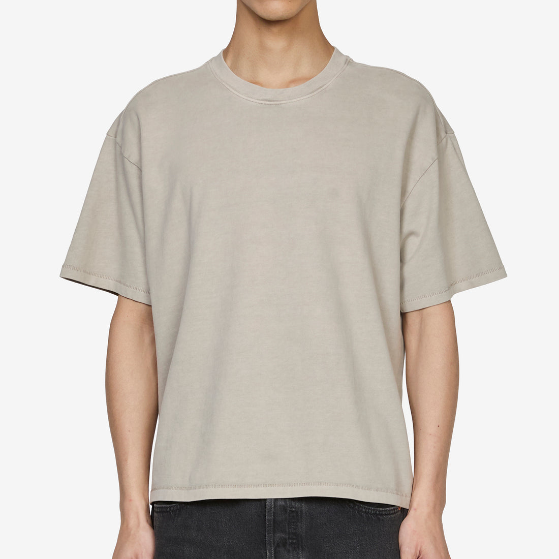 Boxy T-Shirt Garment Dye Vintage Khaki Tees
