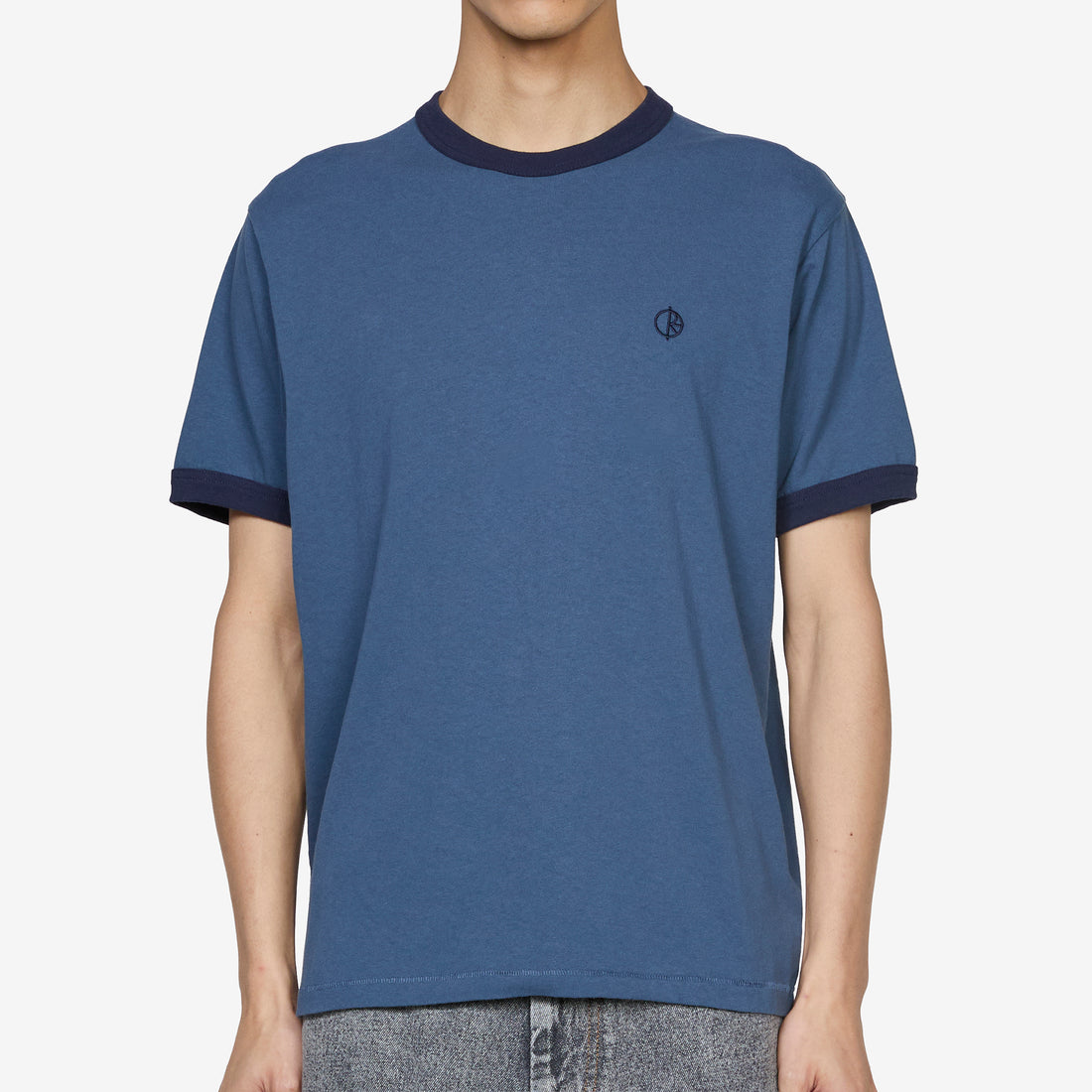 Ringer T-Shirt Grey Blue | Dark Blue Tees