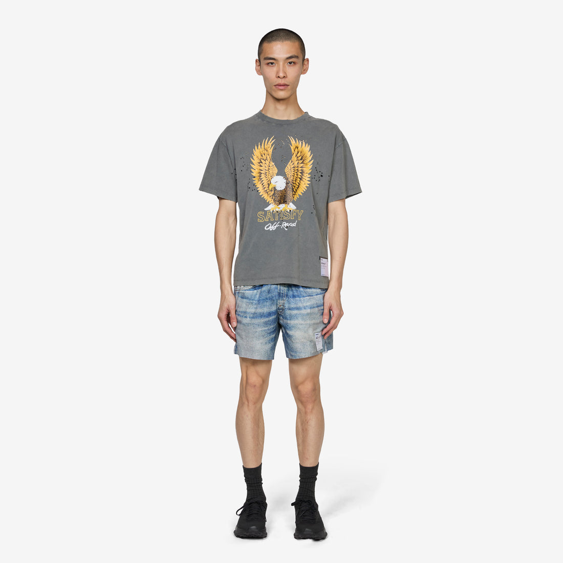 MothTech™ Eagle T-Shirt Faded Black Tees