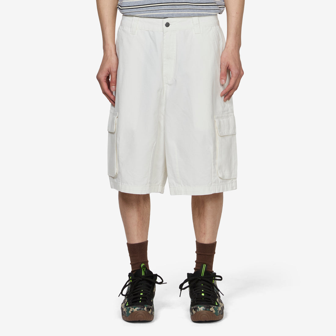 Cotton Ripstop Cargo Shorts Vintage White Shorts