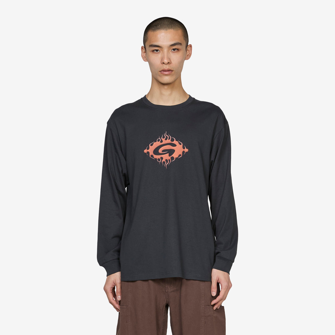 Flames Longsleeve T-Shirt Vintage Black Tees