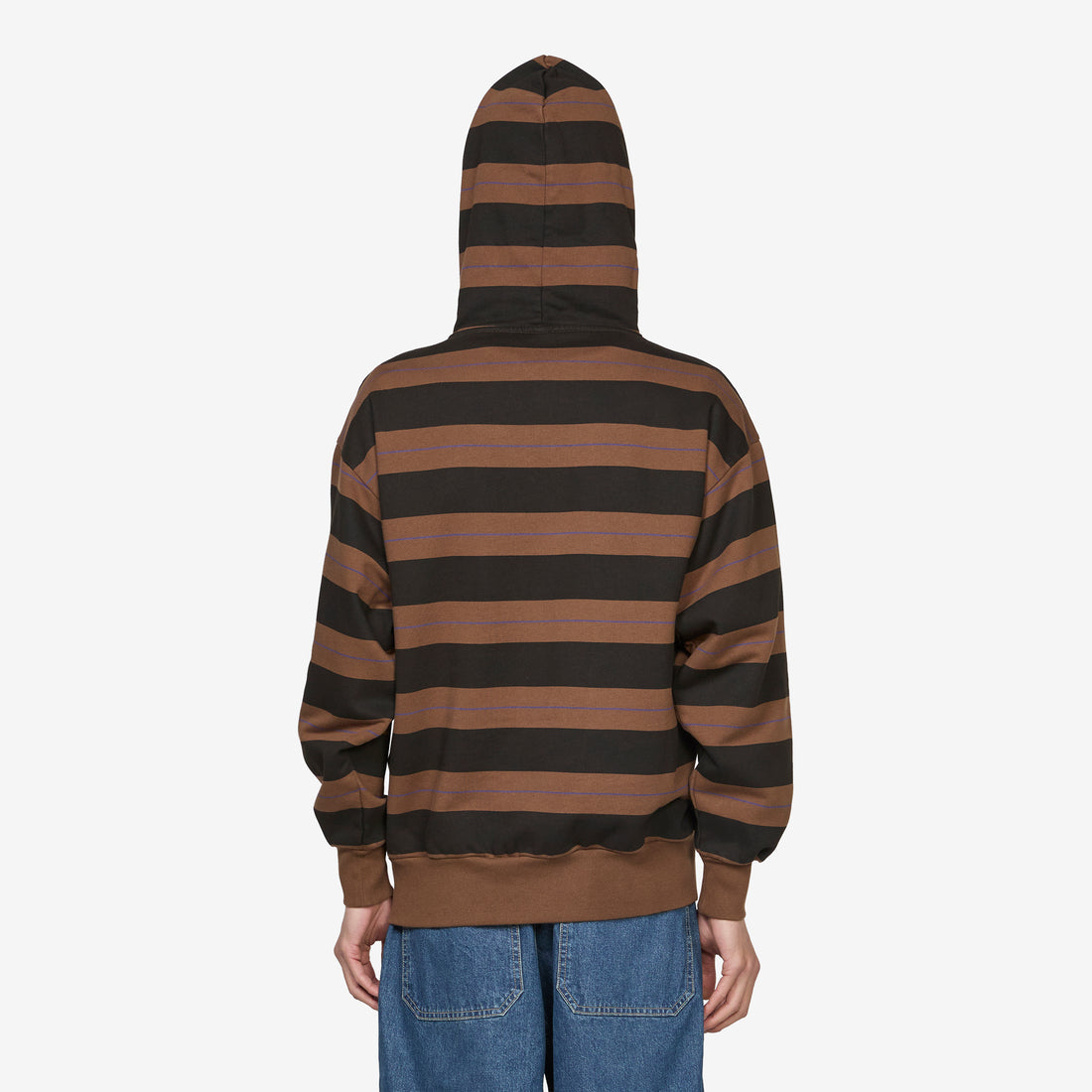 No Problemo Striped Hoodie Brown Jumpers