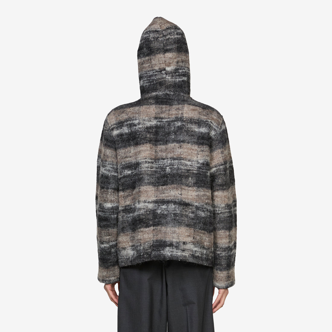 Full Zip Hood Night Woods Check Lofty Wool Jumpers
