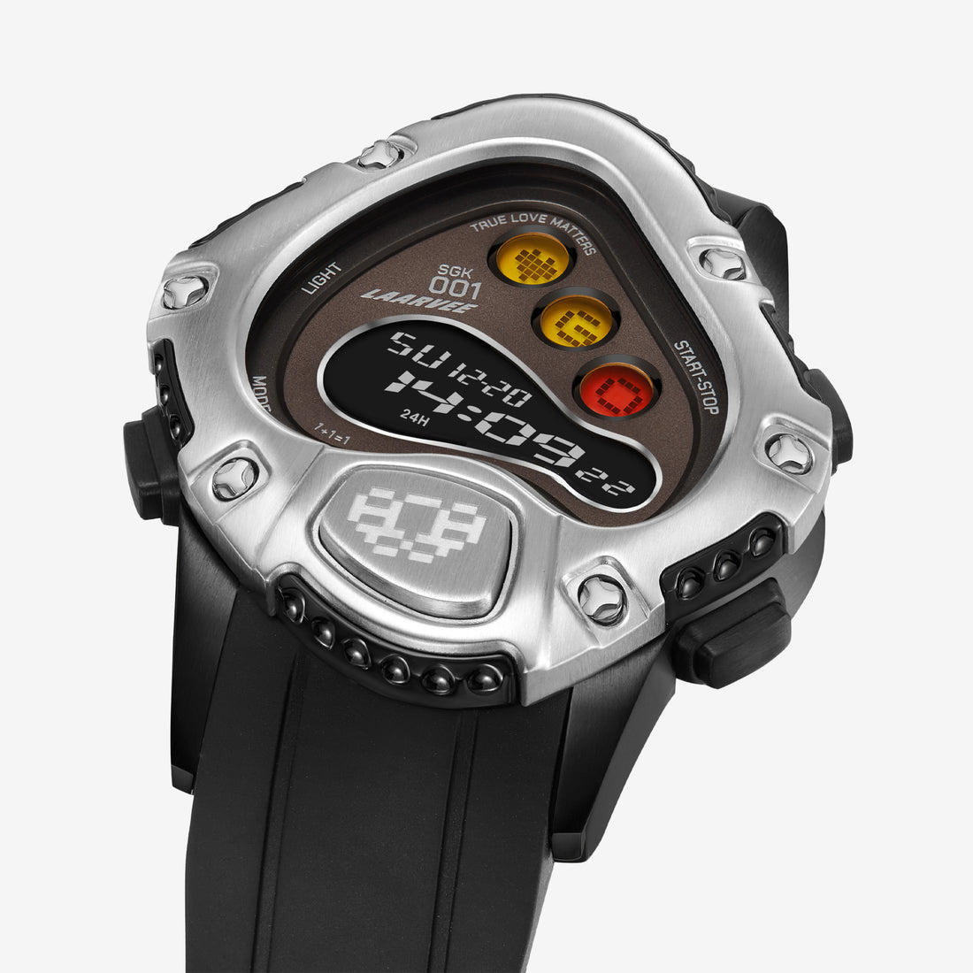 SINNGOUKI SGK001R Black Precision Steel | Black Rubber | Brushed Silver Bezel | Black Dial 41mm Jewellery
