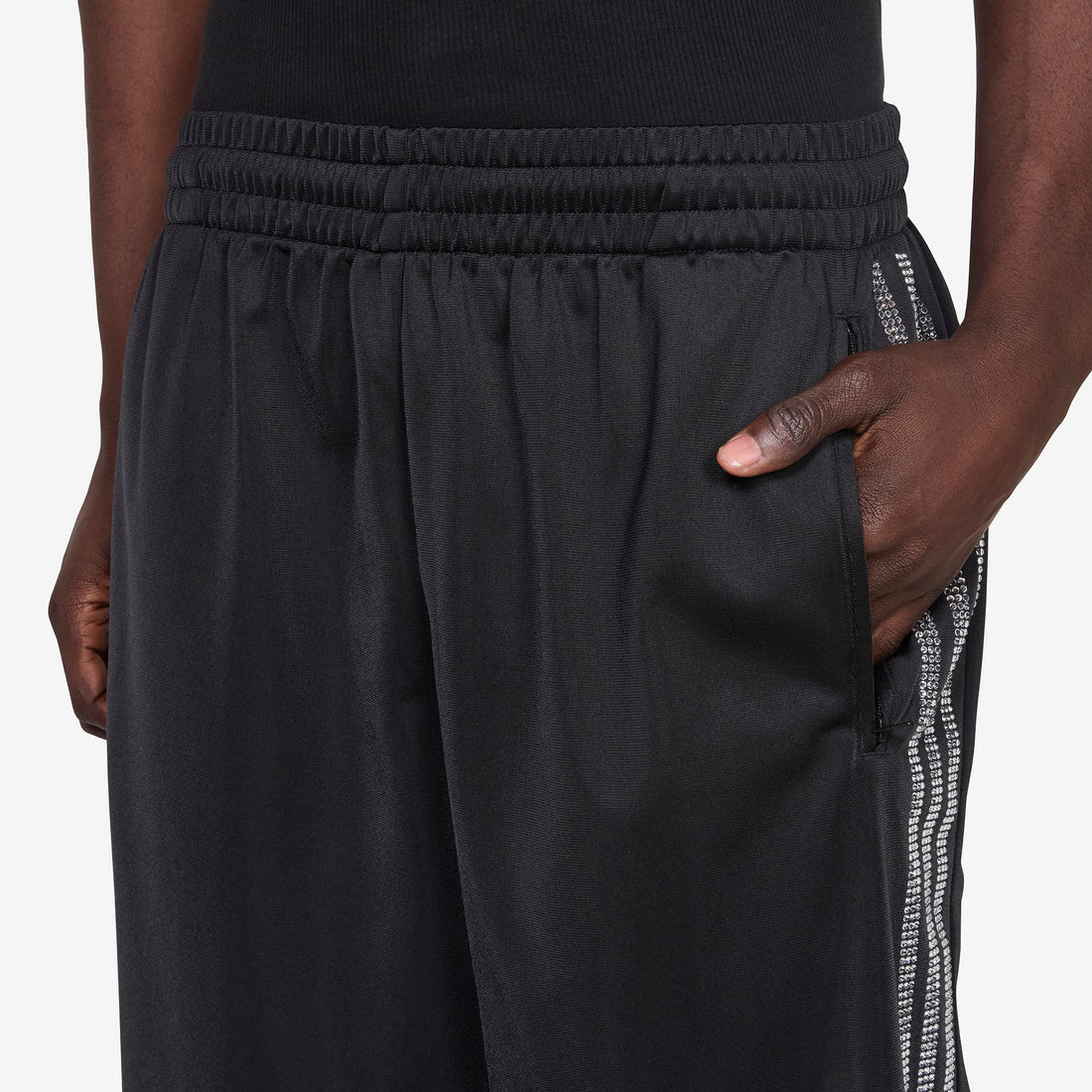 SP5DER x Rhinestone Trackpant Black Pants
