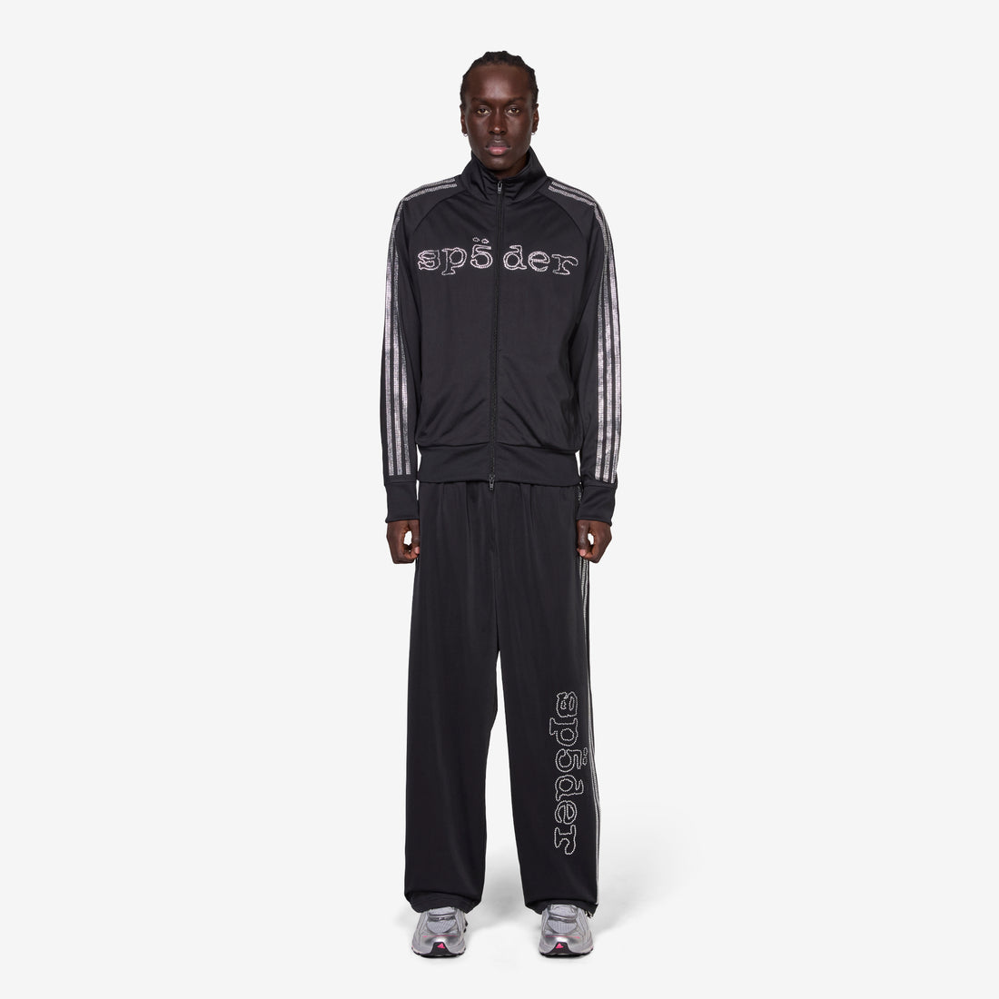 SP5DER x Rhinestone Trackpant Black Pants