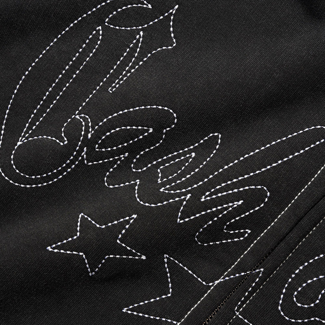 Strip Zip-Thru Hood Washed Black Jumpers