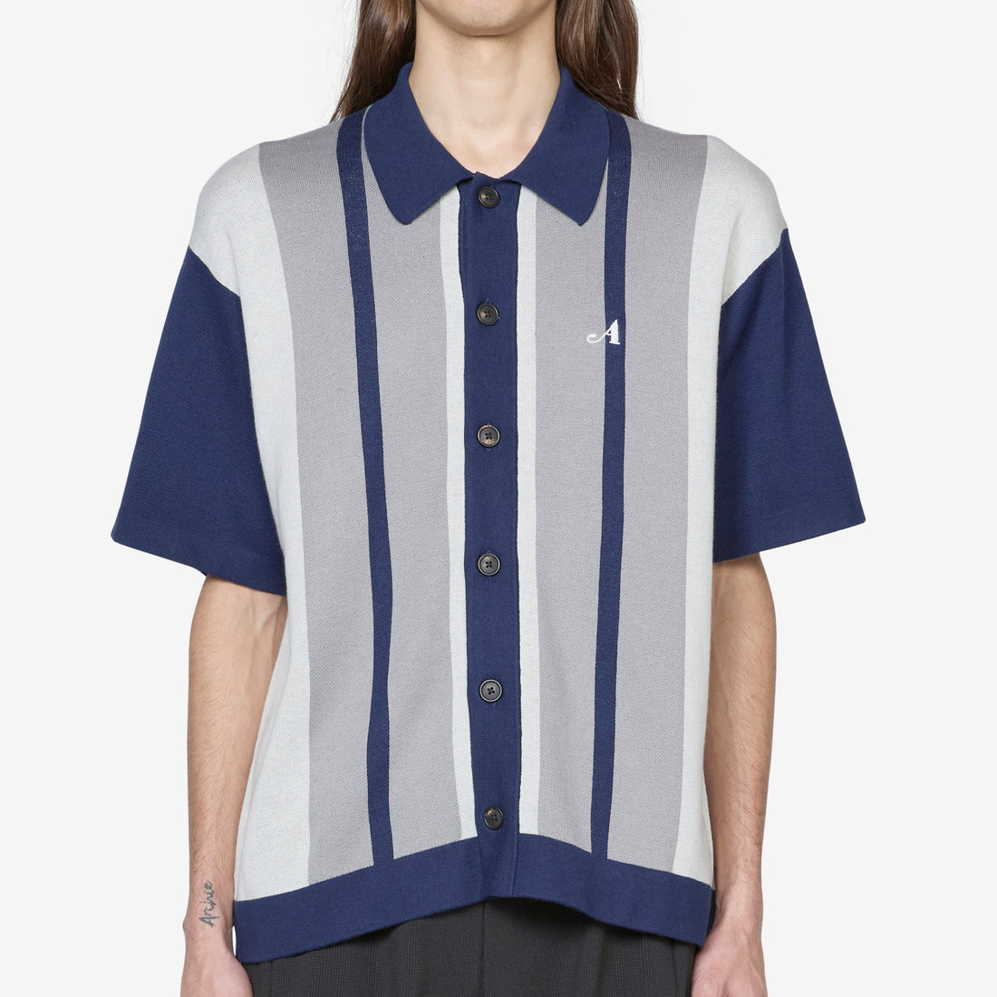 Knit Camp Collar Shirt Grey Shirts