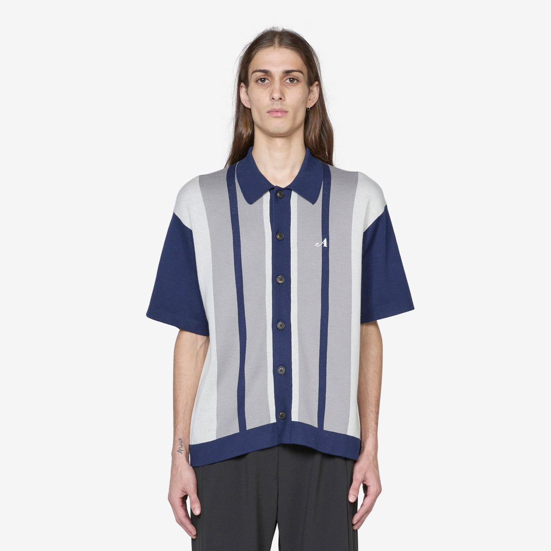 Knit Camp Collar Shirt Grey Shirts