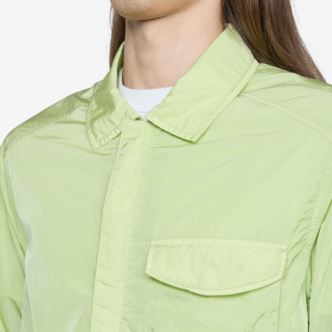 Chrome-R Pocket Overshirt White Pear Shirts