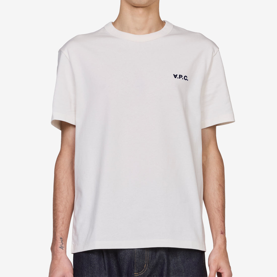Boxy Small VPC T-Shirt White | Dark Navy Tees