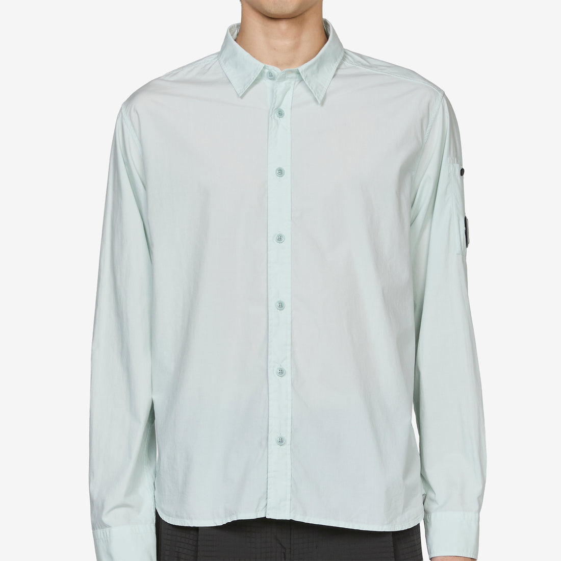 Popeline Longsleeve Lens Button Shirt Misty Blue Shirts