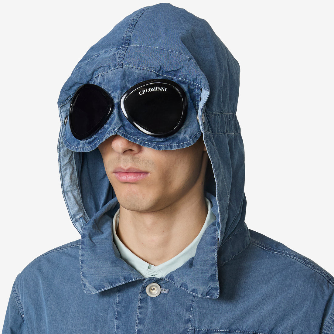 50 Fili Indigo Bleached Goggle Jacket Stone Bleach Jackets