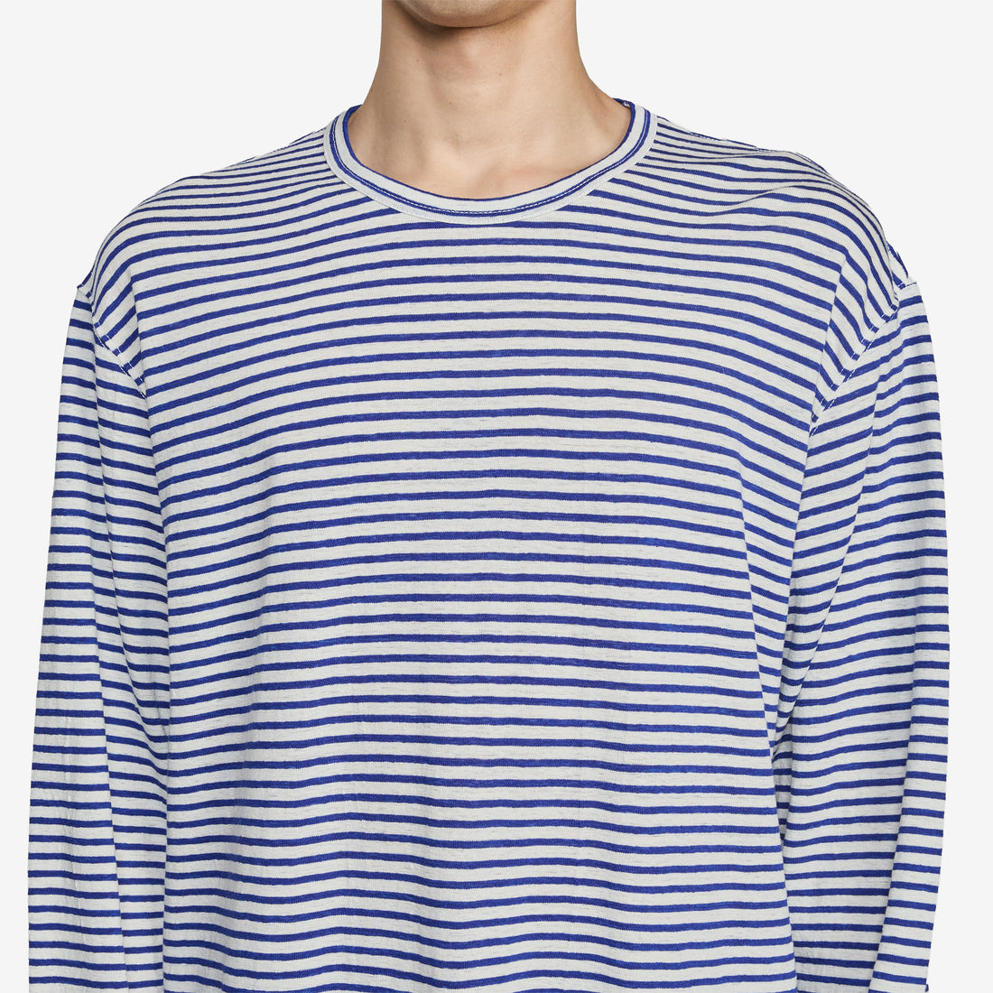 Striped Linen T-Shirt White | Blue Tees