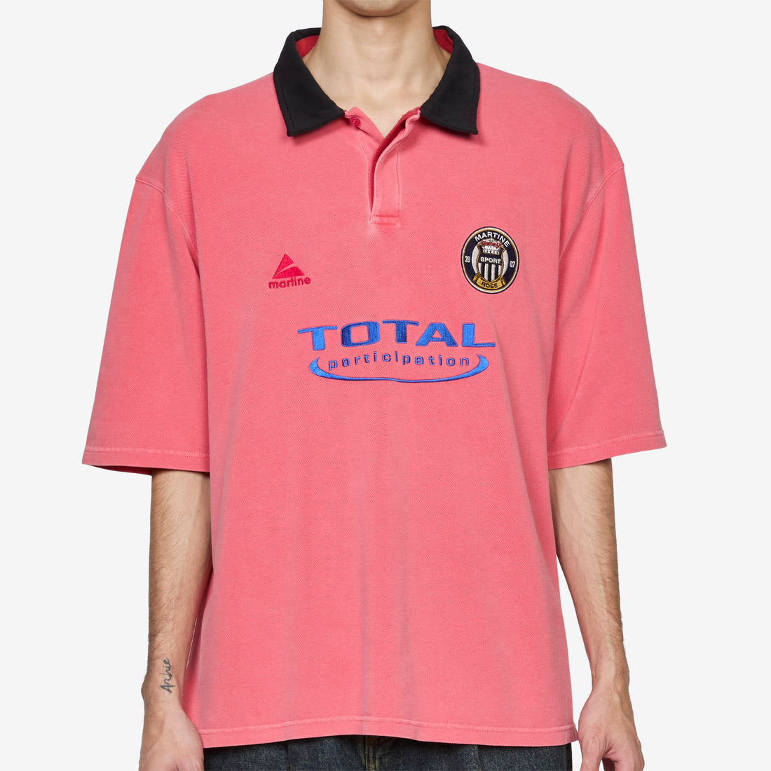 Oversized Polo Washed Pink Shirts