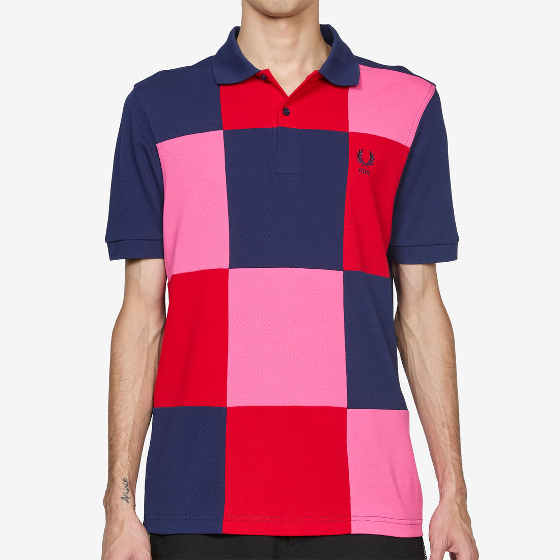 Fred Perry x Square Patchwork Polo Navy | Mix Shirts