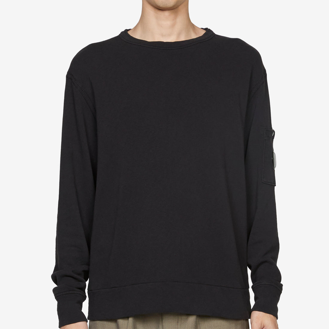 Malfilè Fleece Lens Crewneck Sweatshirt Black Shirts