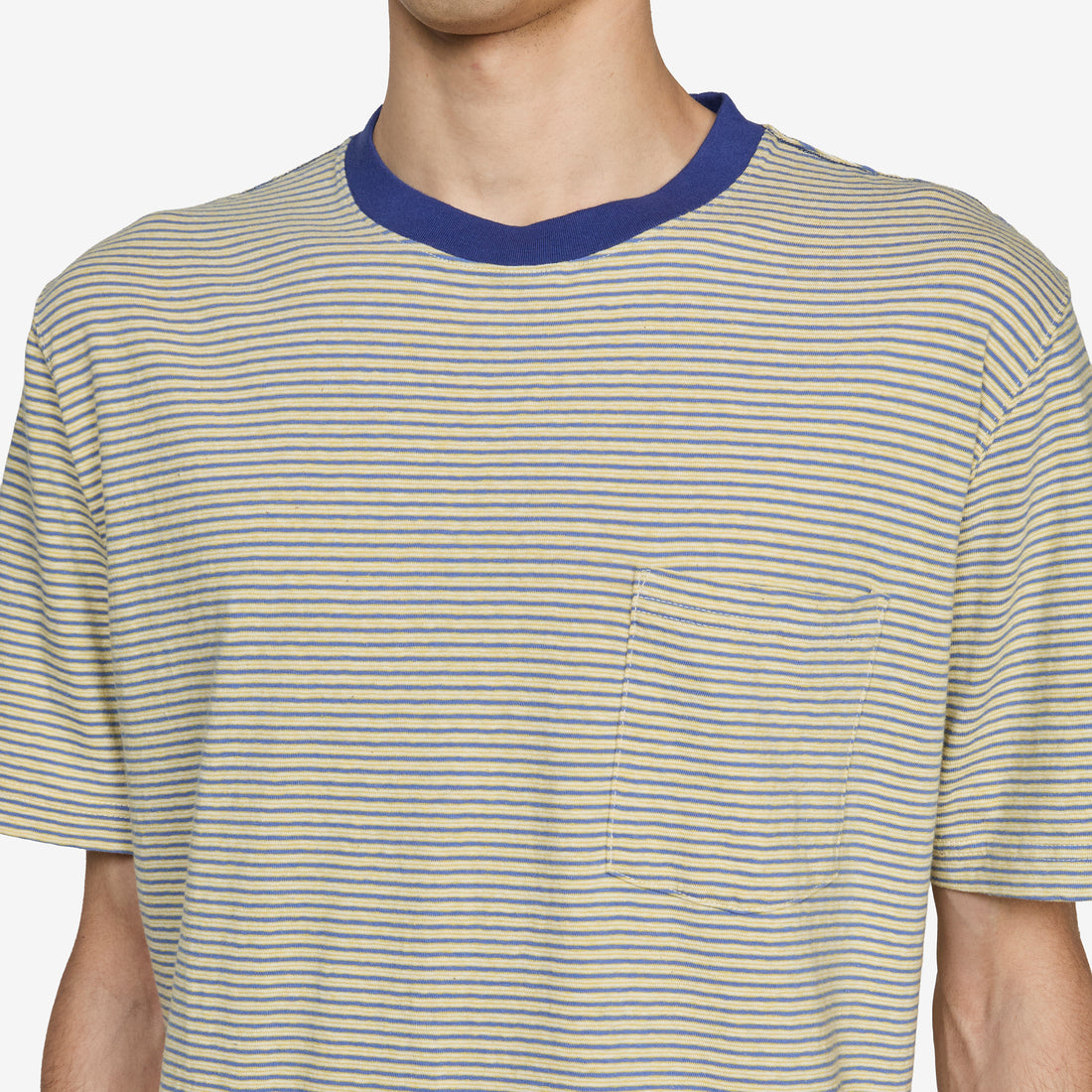 Pocket T-Shirt Multi Stripe 3 Yellow Tees