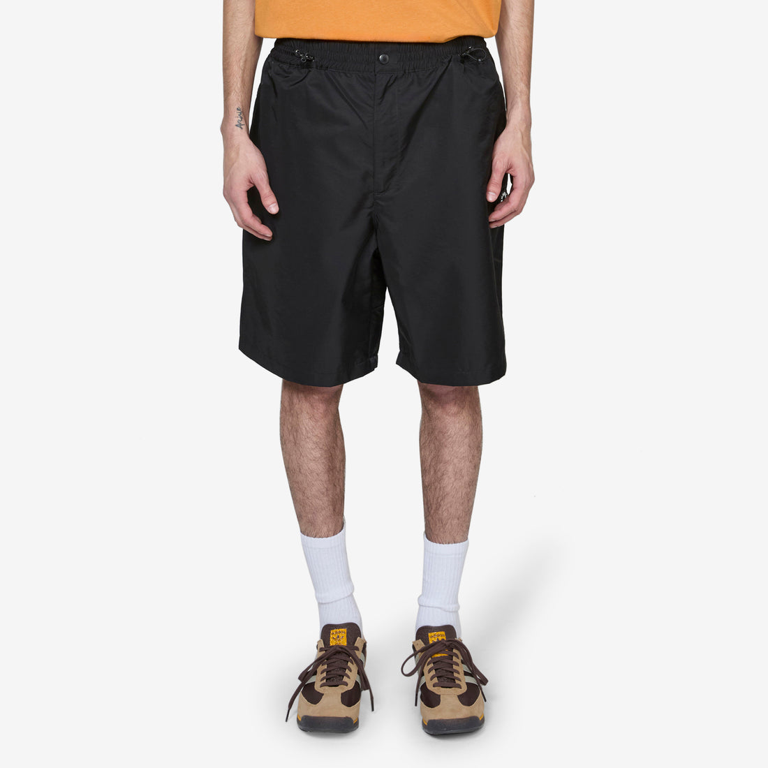 'Boke Flower 2.0' Technical Embroidered Short Black Shorts