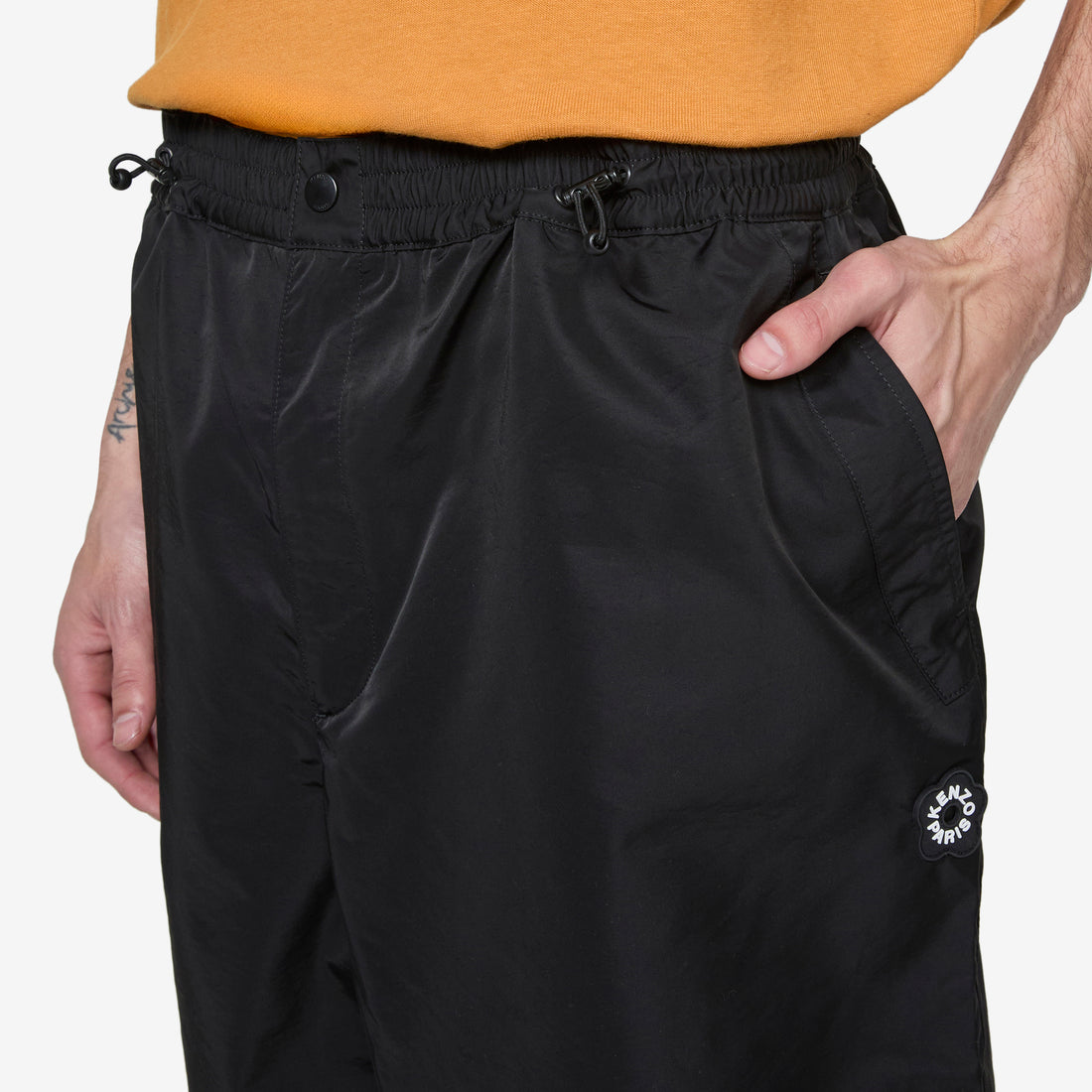 'Boke Flower 2.0' Technical Embroidered Short Black Shorts