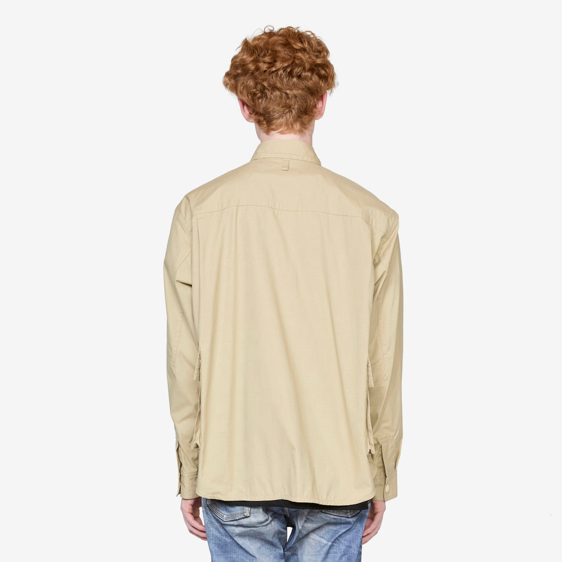 Multi-Pocket Over Shirt Beige Jackets