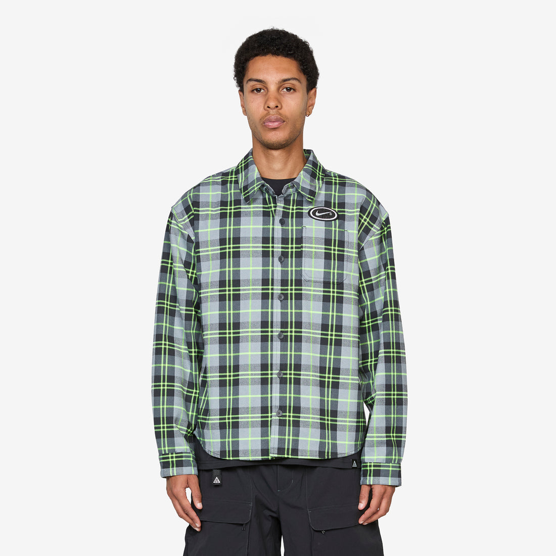 Flannel Longsleeve Button Up Koston Dark Smoke Grey | Volt Shirts