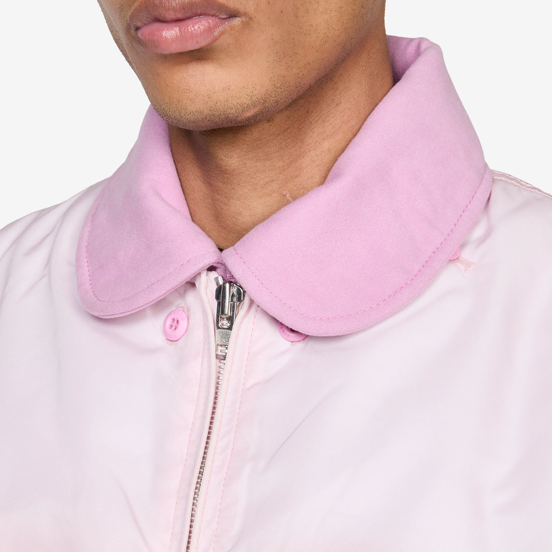Moleskin Collar Bomber Pastel Pink Jackets