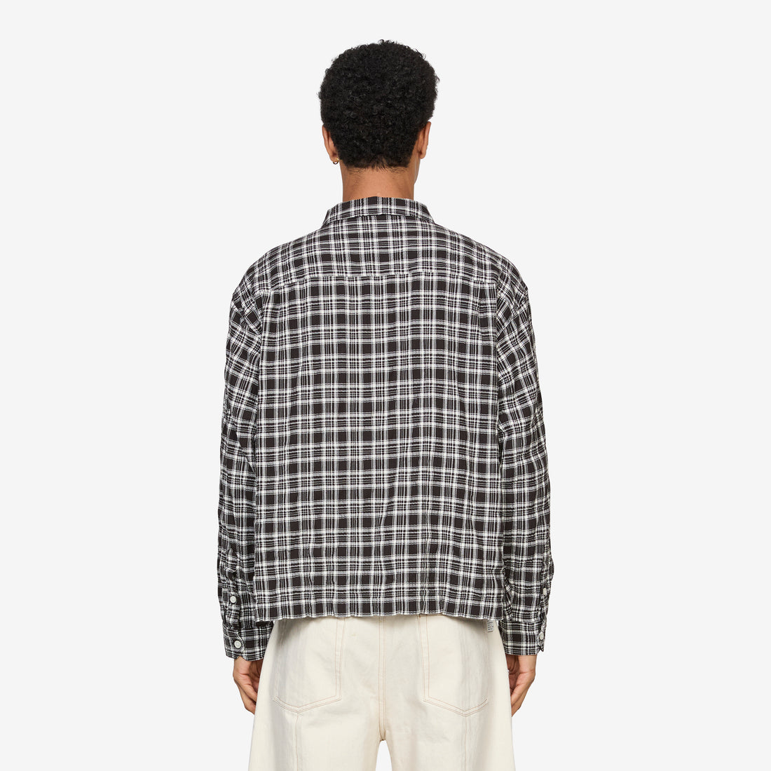 Quarter Zip Shirt Coffee Textured Plaid Shirts
