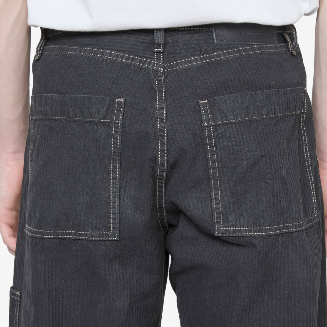 Wide Twist Work Jeans Black Pants