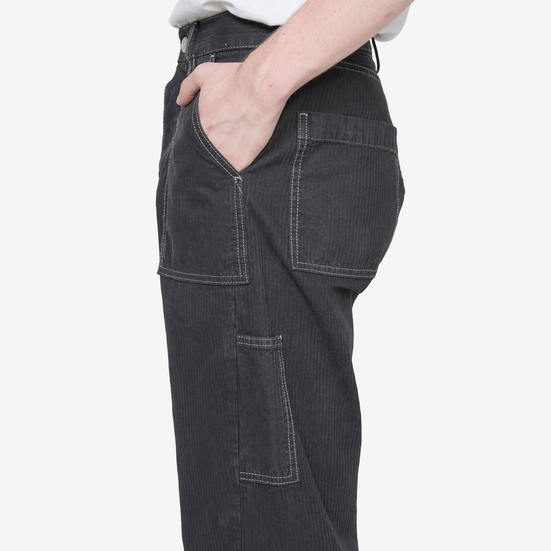 Wide Twist Work Jeans Black Pants