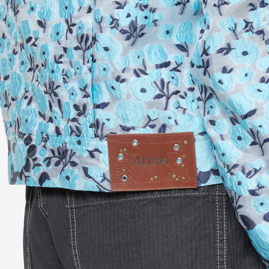 Fabrian Flower Zip-Up Jacket Sky Blue Jackets