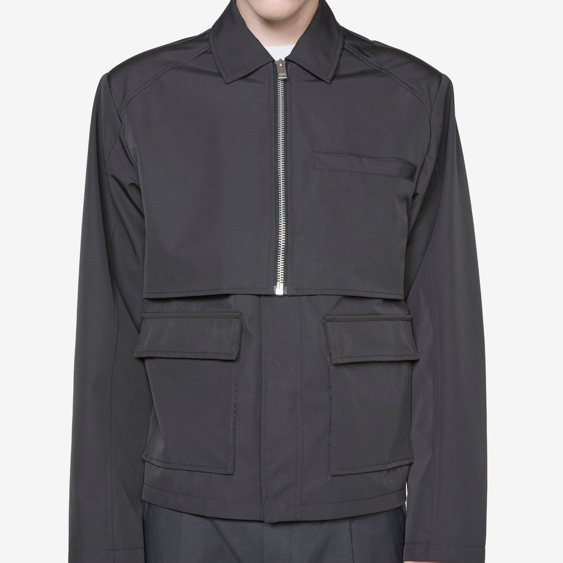 Layered Boxy Jacket Black Jackets