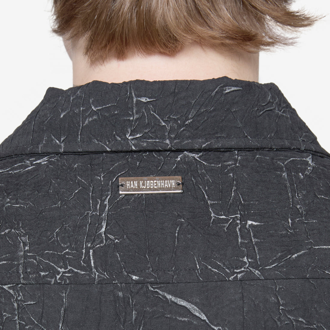 Wrinkle Bowling Short Sleeve Shirt Black Shirts