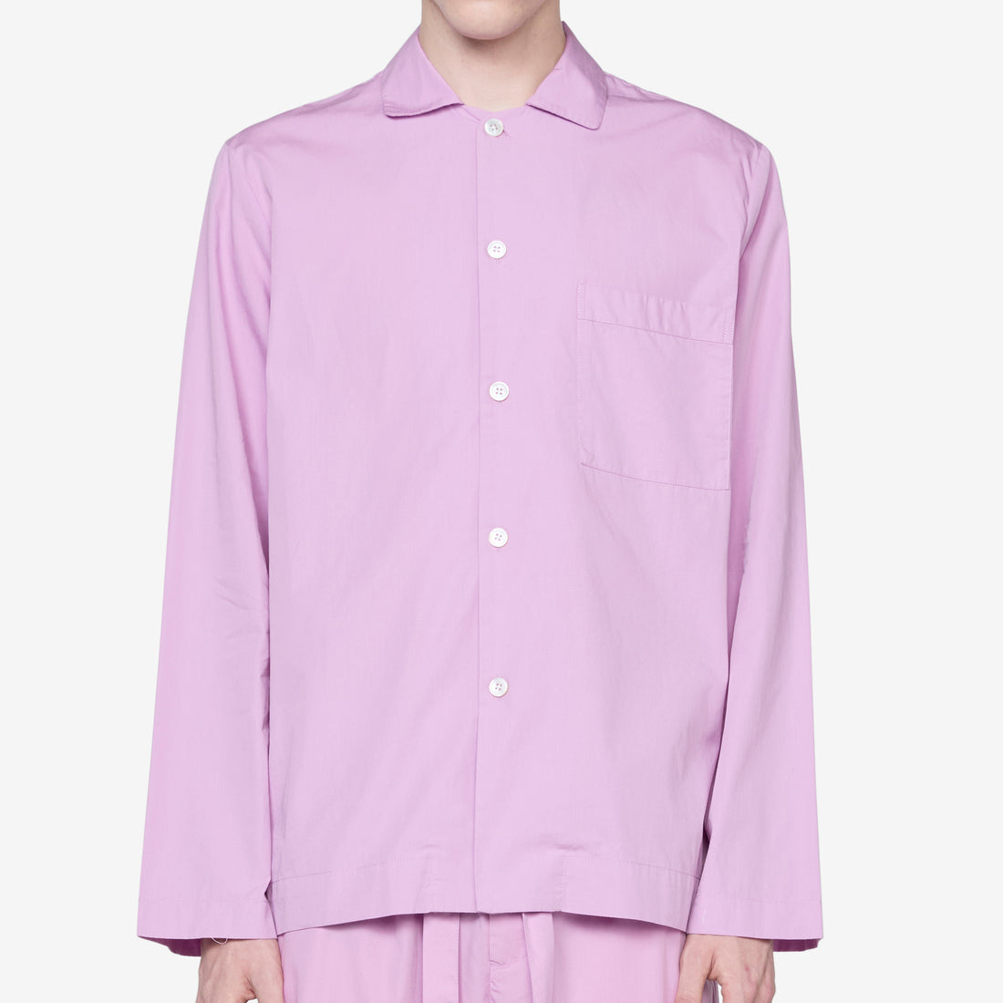 Cotton Poplin Pyjama Shirt Purple Pink Shirts