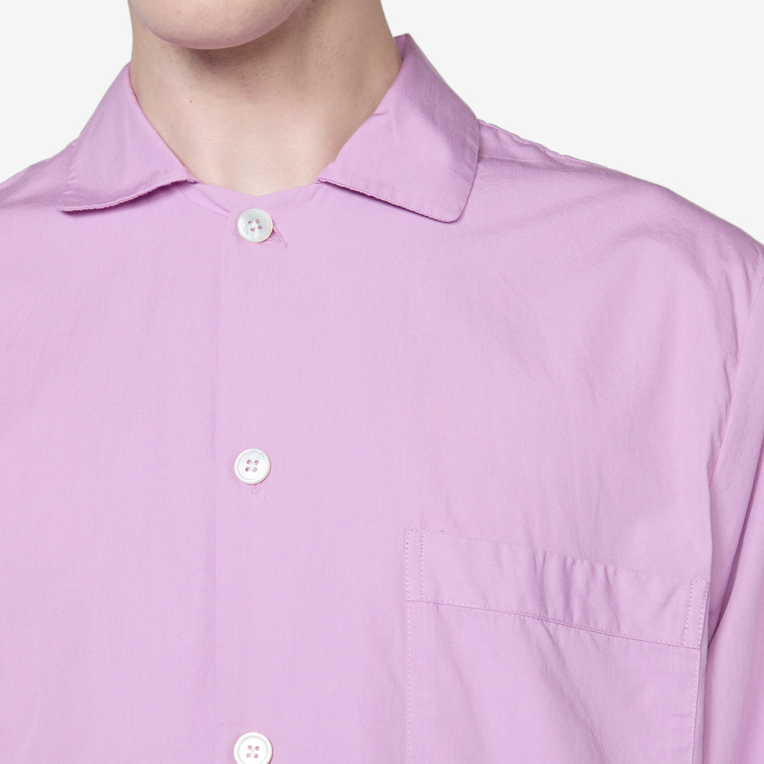 Cotton Poplin Pyjama Shirt Purple Pink Shirts