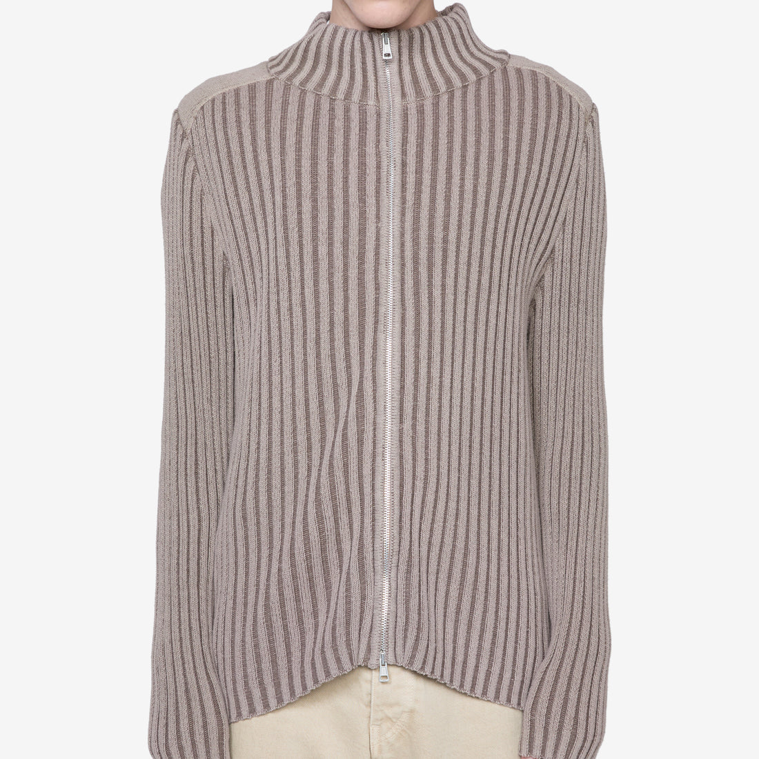 Classic Zip Cardigan Pink Cast Cotton Cash Jackets