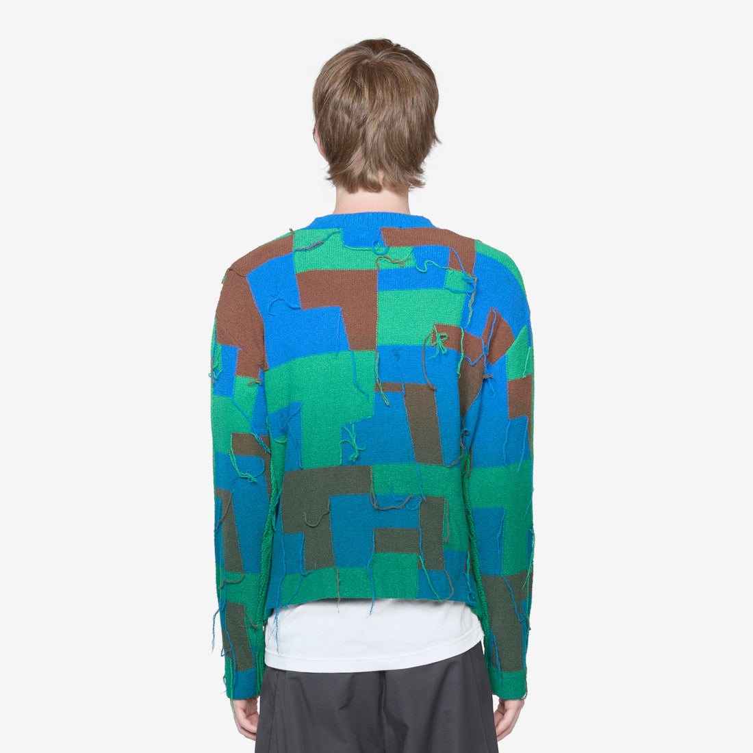 Fisherman Intarsia Crewneck Sweater Green Jumpers