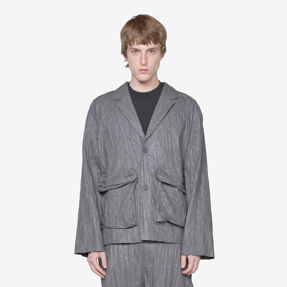 Crinkle Blazer Graphite Jackets