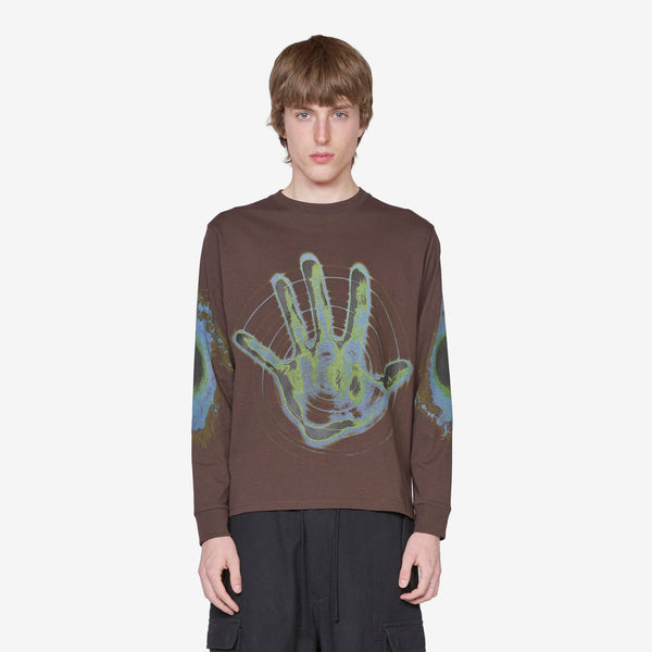Gentle Longsleeve T-Shirt Chocolate Hand