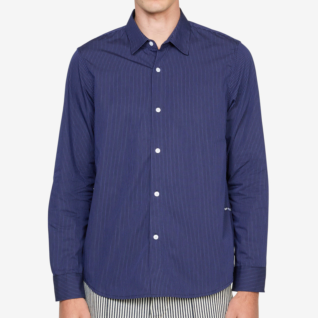 Striped Logo Shirt Navy Shirts