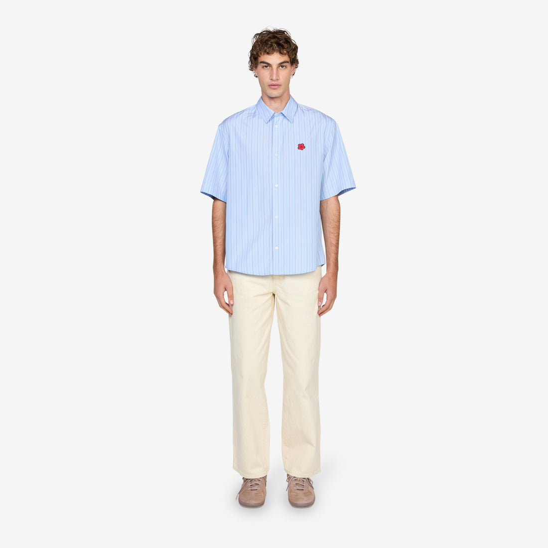 'Boke Flower' Shirt Sky Blue Shirts