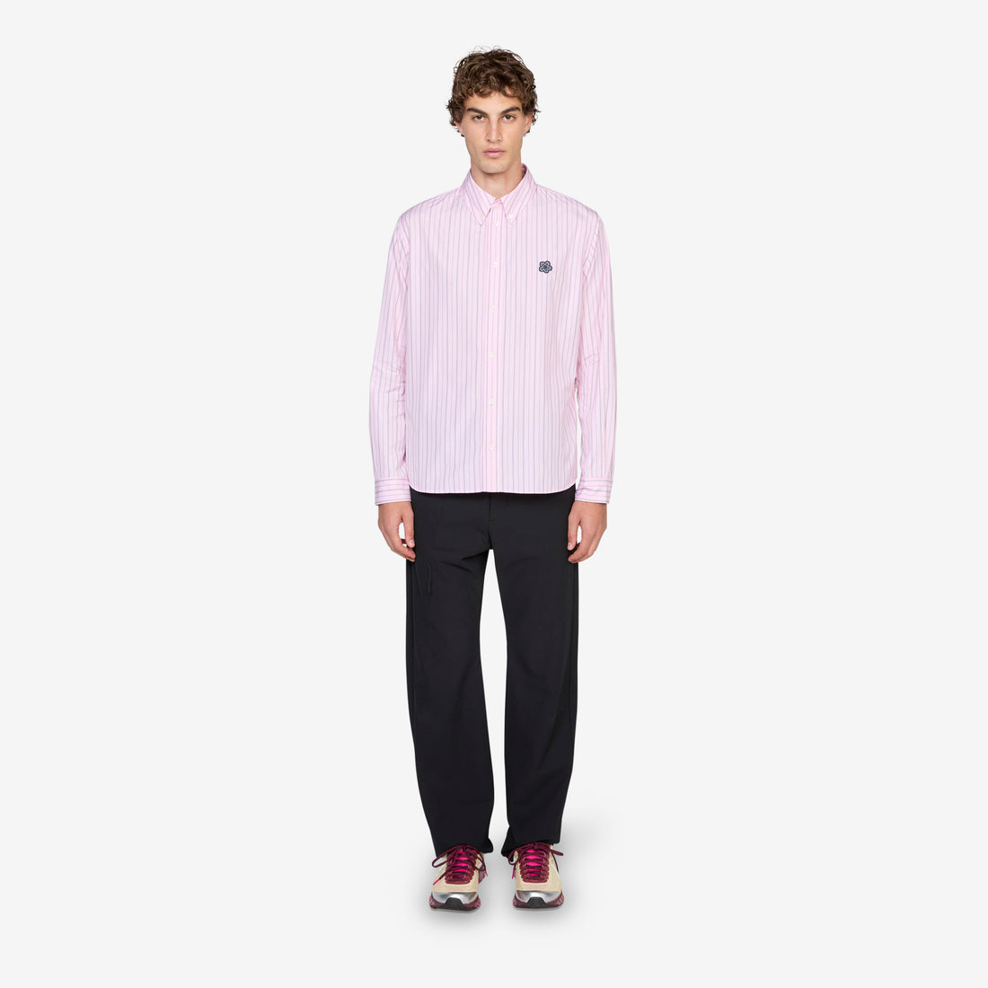 'Boke Flower' Crest Casual Shirt Pastel Pink Shirts