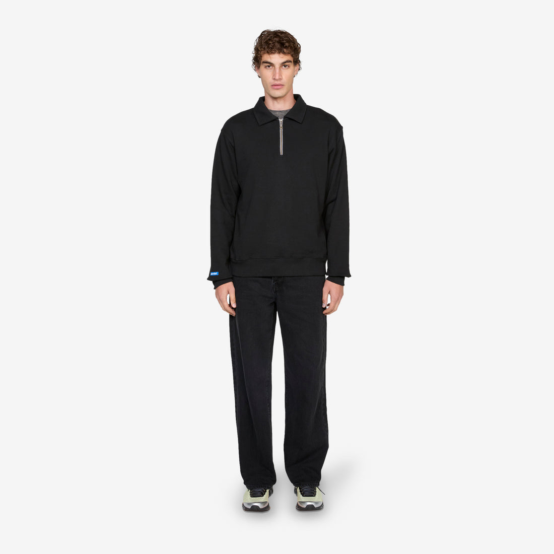 Maus 1/4 Zip Fleece Black Jumpers