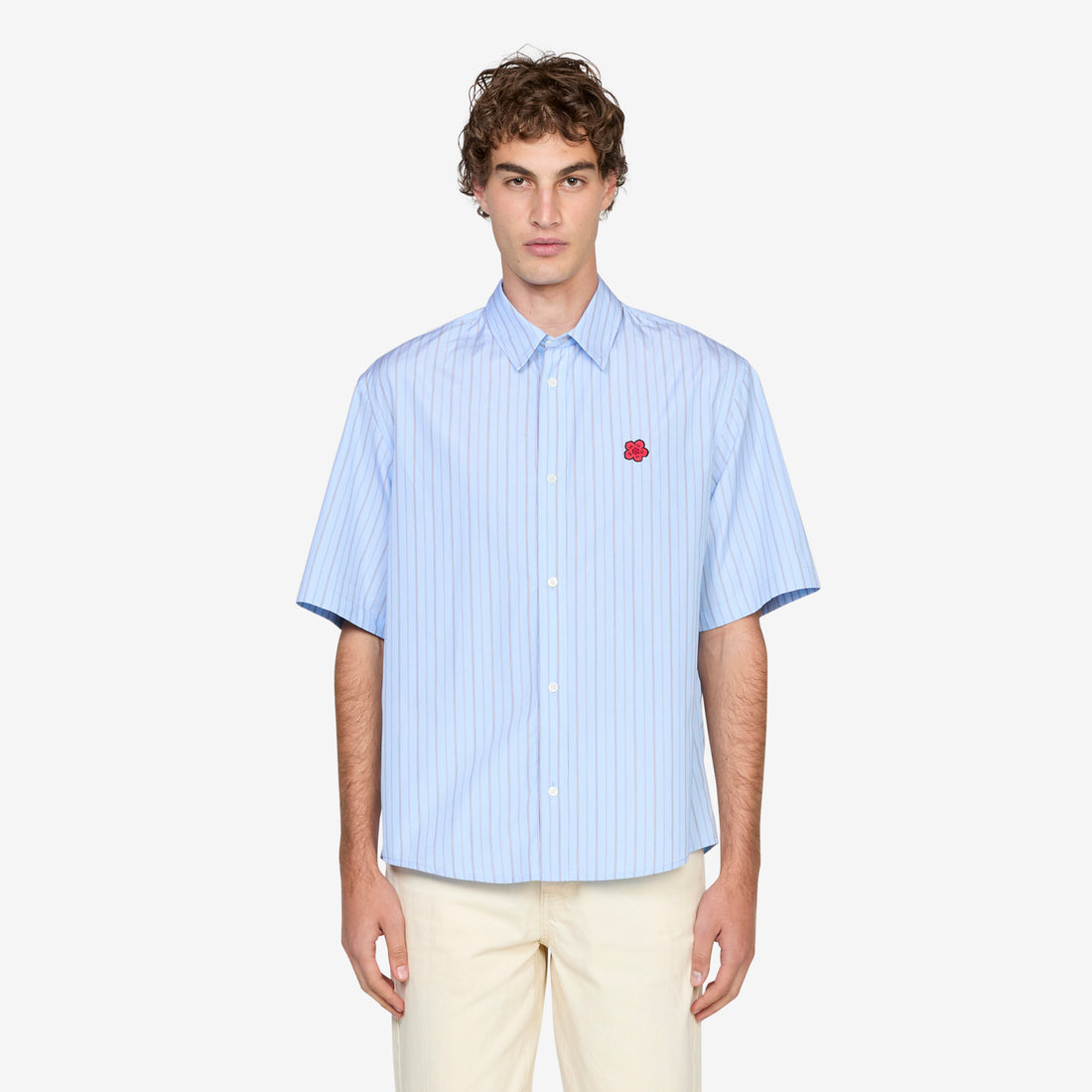 'Boke Flower' Shirt Sky Blue Shirts