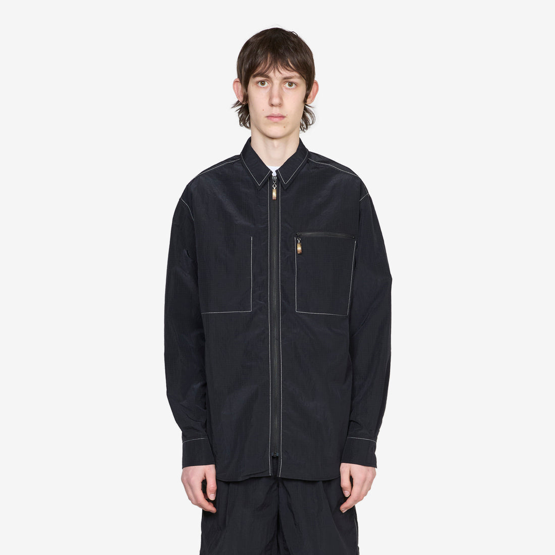 Derry Zip Front Shirt Jacket Black Shirts