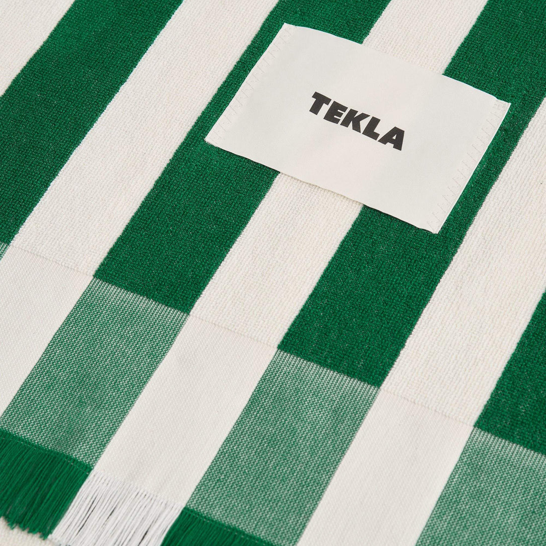 Beach Towel Green Deck Stripes Lifestyle